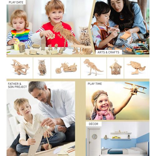  Puzzled Wooden Dollhouse Furniture Set 3D Puzzle