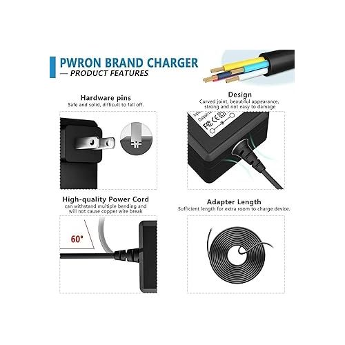  PwrON 6.6 FT Long AC to DC Power Adapter Charger for TC-Helicon VoiceLive 3 Extreme Live/Studio Vocal Effects Pedal Board Floor Processor