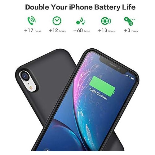  [아마존베스트]Pxwaxpy Battery Case for iPhone XR, 6800mAh Portable Protective Charging Case for iPhone XR Extended Rechargeable Charger Case Battery Pack Compatible with Apple XR Power Bank Cove