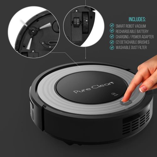  Pyle Smart Robot Vacuum - Automatic Floor Cleaner with Mop Sweep Dust & Vacuum Ability