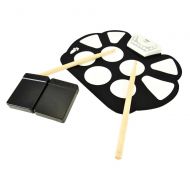 Pyle PTEDRL11 - Electronic Drum Kit - Portable Drumming Machine, Compact Quick Setup Roll-Up Design