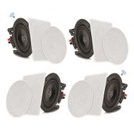 Pyle 6.5 BT Ceiling  Wall Speaker Kit, (4) Flush Mount 2-Way Home Speakers, 200 Watt (4 Speakers)