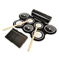 Pyle PTEDRL12 - Electronic Drum Kit - Compact Drumming Machine, Quick Setup Roll-Up Design