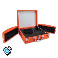 Pyle Pro PVTTBT8OR Bluetooth Classic Vinyl Record Player Turntable with Fold-Out Speakers & Vinyl to MP3 Recording (Orange)
