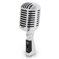 Pyle Classic Retro Dynamic Vocal Microphone, Vintage Style Vocal Mic with 16 ft. XLR Cable (Silver)