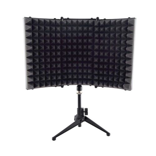  Pyle PSMRS08 - Compact Microphone Isolation Shield, Studio Mic Sound Dampening Foam Reflector