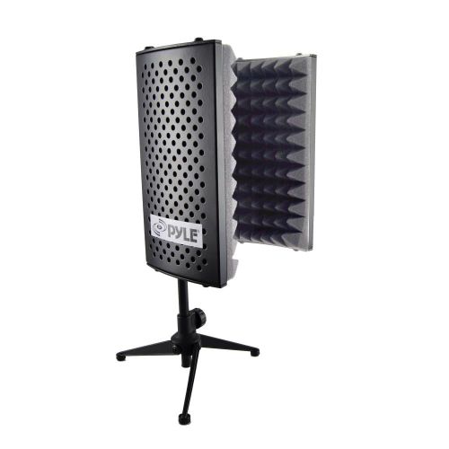  Pyle PSMRS08 - Compact Microphone Isolation Shield, Studio Mic Sound Dampening Foam Reflector