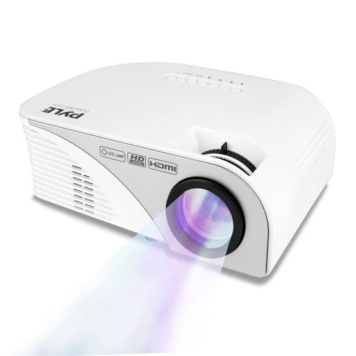  Pyle Multimedia Projector with 1080p Support, Up to 120 Display Screen, HDMI + USB Reader