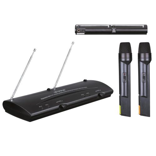  Pyle PDWM2100 - Dual Channel VHF Wireless Microphone System with (2) Handheld Mics