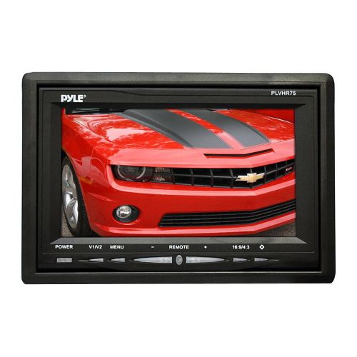  Pyle PYLE PLVHR75 - Headrest Monitor, 7-inch TFT LCD Widescreen w 2 Video Inputs, Wireless Remote, Cold Cathode Light, Headrest Shroud, Universal Stand Mount
