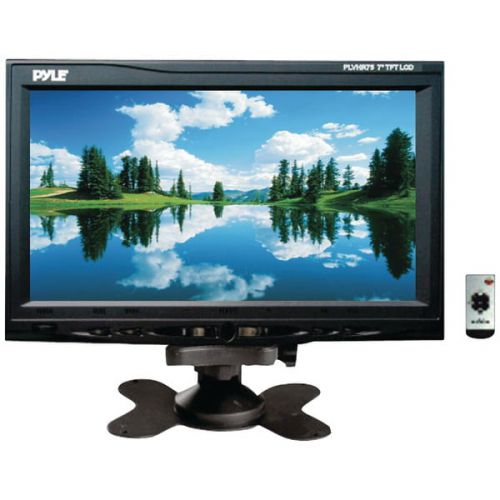  Pyle PYLE PLVHR75 - Headrest Monitor, 7-inch TFT LCD Widescreen w 2 Video Inputs, Wireless Remote, Cold Cathode Light, Headrest Shroud, Universal Stand Mount