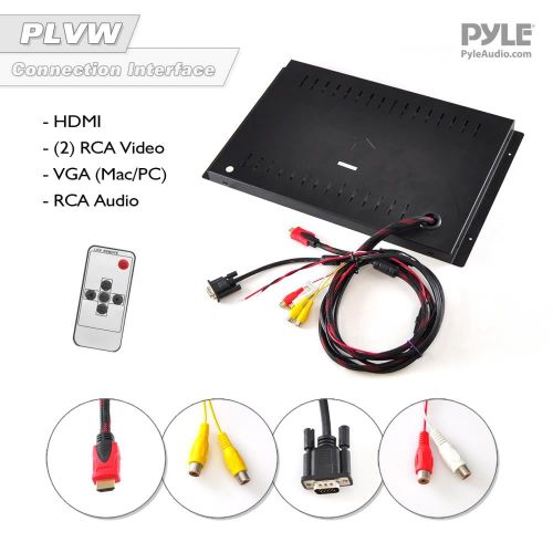  Pyle 9 Video Monitor Panel Display Screen, Full HD 1080p Support, HDMIRCAVGA Connectors (Universal Mount: In-Wall  In-Vehicle Custom Installation)