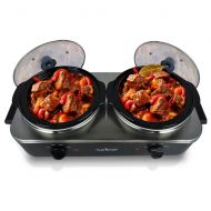 Nutrichef NutriChef Dual Pot Electric Slow Cooker Food WarmerBuffet Warming Server