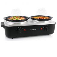 Pyle PKBFWM26 Dual Pot Electric Slow Cooker Food Warmer / Buffet Warming Serverby NutriChef