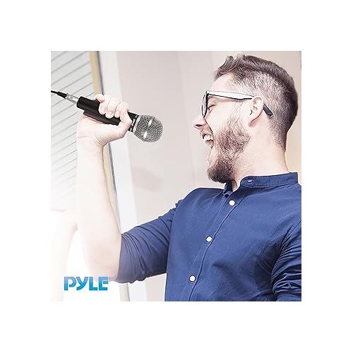 Pyle Handheld Microphone Dynamic Moving Coil Cardioid Unidirectional Includes 15ft XLR Audio Cable to 1/4'' Audio Connection (PDMIC58)