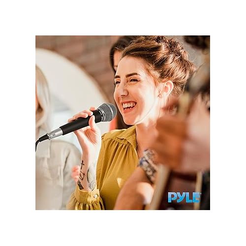  Pyle Handheld Microphone Dynamic Moving Coil Cardioid Unidirectional Includes 15ft XLR Audio Cable to 1/4'' Audio Connection (PDMIC58)