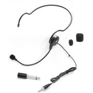 Pyle Double Over Ear Microphone Headset - Professional Hands Free Cardioid Wired Audio Boom Condenser Microphone Headset w/ 3.5mm / 1/4