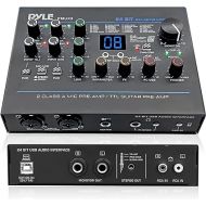 Pyle Professional USB Audio Interface with MIC/LINE, Guitar, AUX Stereo and RCA Inputs, Phone/Stereo/Monitor Outputs, Ideal for Computer Playing & Recording, Preset 24 Digital Effects - PMUX9