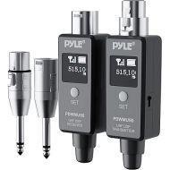Pyle Multifunctional UHF Wireless XLR Adapter System,Transmitter And Receiver For Dynamic Microphones And Music Sources,48k Frequency Signal Transmission,USB Recharge Capable,90 Feet Range,Dark Gray
