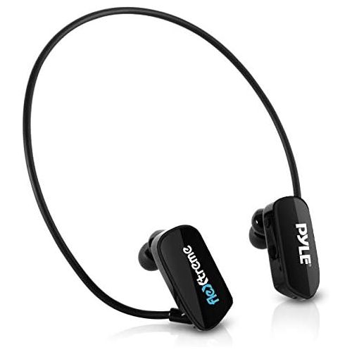  Pyle MP3 Player Bluetooth Headphone - Waterproof Swim IPX8 Flexible Wrap-Around Style Headphones Built-in Rechargeable Battery Bluetooth w/ 8GB Flash Memory & Replacement Earbuds -