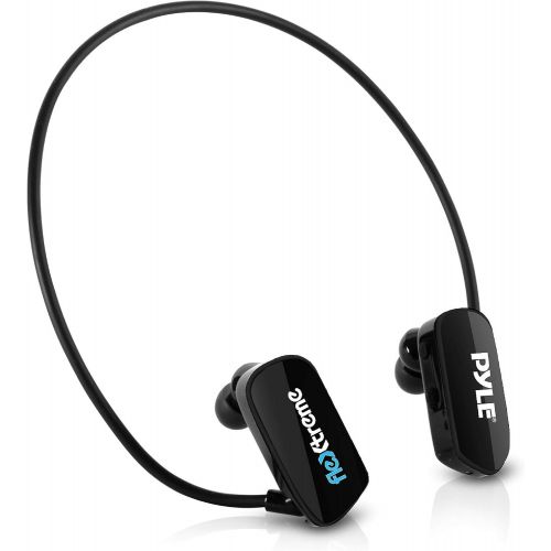  Pyle MP3 Player Bluetooth Headphone - Waterproof Swim IPX8 Flexible Wrap-Around Style Headphones Built-in Rechargeable Battery Bluetooth w/ 8GB Flash Memory & Replacement Earbuds -