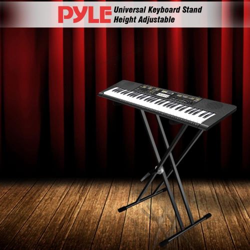  Pyle Electronic Keyboard Stand - Digital Piano Keyboard Mount Holder, Height Adjustable (PKS40)