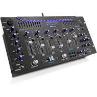 Pyle 6 Channel Mixer DJ Controller with Bluetooth, Professional Sound Digital Mixing System with LED Illumination, Slider Controls, Speed Control, 10 Band Equalizer 5U Rack Mount System