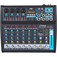 Pyle Professional Audio Mixer Sound Board Console Desk System Interface 8 Channel Digital USB Bluetooth MP3 Computer Input 48V Phantom Power Stereo DJ Studio FX 16Bit DSP Processor PMXU83BT, Black