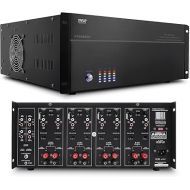 Pyle 4 Multi-Zone Stereo Amplifier - 19” Rack Mount, Powerful 8000 Watts with Speaker Selector Volume Control & LED Audio Level Display - 4-Ch. Bridgeable Switches - Pyle PT8000CH