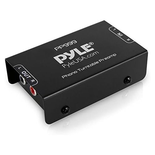  [아마존베스트]Pyle Phono Turntable Preamp - Mini Electronic Audio Stereo Phonograph Preamplifier with RCA Input, RCA Output & Low Noise Operation Powered by 12 Volt DC Adapter - PP999