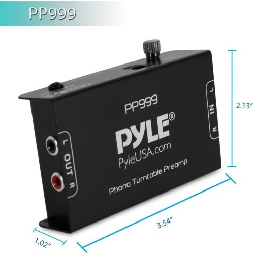  [아마존베스트]Pyle Phono Turntable Preamp - Mini Electronic Audio Stereo Phonograph Preamplifier with RCA Input, RCA Output & Low Noise Operation Powered by 12 Volt DC Adapter - PP999