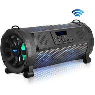 [아마존베스트]Pyle Bluetooth Boombox Street Blaster Stereo Speaker - Portable Wireless 300 Watt Power FM Radio / MP3 System w/ Remote, LED Lights & Rechargeable battery - PBMSPG190
