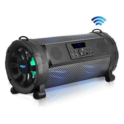  [아마존베스트]Pyle Bluetooth Boombox Street Blaster Stereo Speaker - Portable Wireless 300 Watt Power FM Radio / MP3 System w/ Remote, LED Lights & Rechargeable battery - PBMSPG190