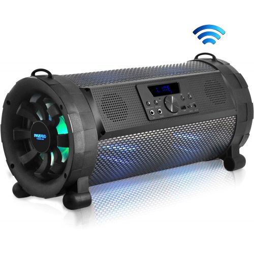  [아마존베스트]Pyle Bluetooth Boombox Street Blaster Stereo Speaker - Portable Wireless 300 Watt Power FM Radio / MP3 System w/ Remote, LED Lights & Rechargeable battery - PBMSPG190