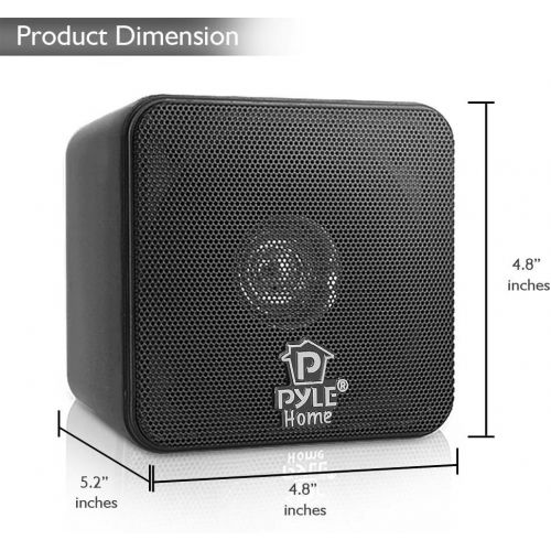  [아마존베스트]Pyle 4” Mini Cube Bookshelf Speakers - Paper Cone Driver, 200 Watt Power, 8 Ohm Impedance, Video Shielding, Home Theater Application and Audio Stereo Surround Sound System - 1 Pair - Py
