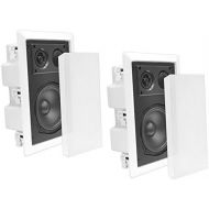 [아마존베스트]Pyle In-Wall / In-Ceiling Dual 8.0 Enclosed Speaker Systems, 2-Way Flush Mount Stereo Speakers (Pair)