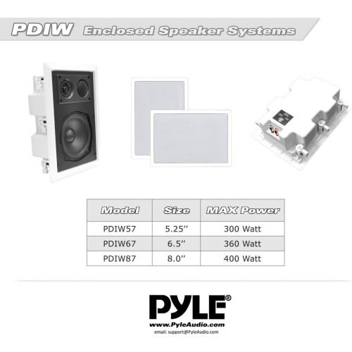  [아마존베스트]Pyle In-Wall / In-Ceiling Dual 8.0 Enclosed Speaker Systems, 2-Way Flush Mount Stereo Speakers (Pair)