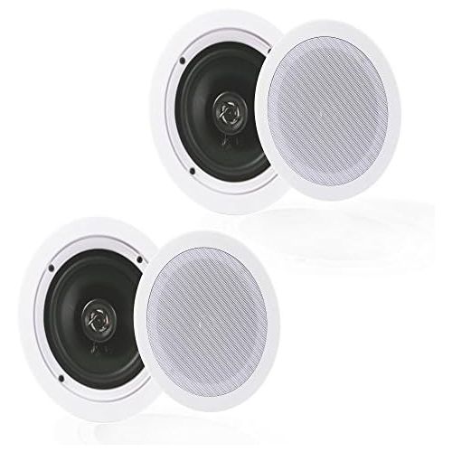  [아마존베스트]Pyle Pair 5.25” Flush Mount in-Wall in-Ceiling 2-Way Home Speaker System Spring Loaded Quick Connections Dual Polypropylene Cone Polymer Tweeter Stereo Sound 150 Watts (PDIC1651RD)