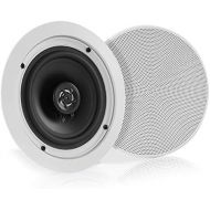 [아마존베스트]Pyle 5.25” Pair Bluetooth Flush Mount In-wall In-ceiling 2-Way Speaker System Quick Connections Changeable Round/Square Grill Polypropylene Cone & Polymer Tweeter Stereo Sound 150