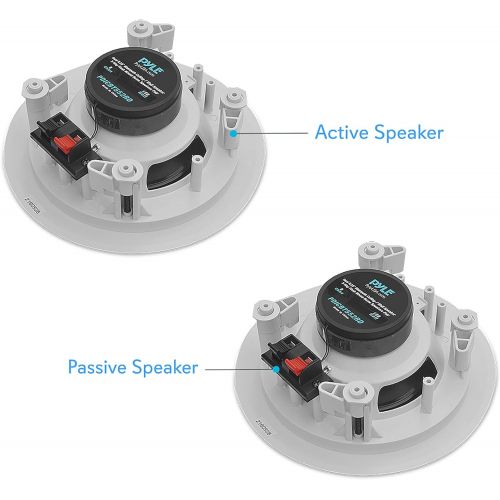  [아마존베스트]Pyle 5.25” Pair Bluetooth Flush Mount In-wall In-ceiling 2-Way Speaker System Quick Connections Changeable Round/Square Grill Polypropylene Cone & Polymer Tweeter Stereo Sound 150