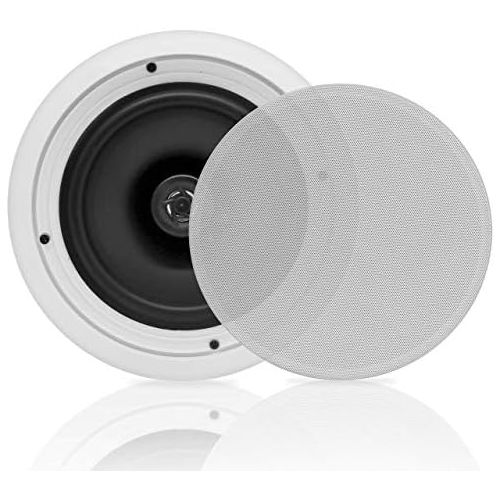  [아마존베스트]Pyle 8 2-Way Midbass Woofer Speakers - Pair In-Wall/In-Ceiling Woofer Speaker System 1 High Temperature Voice Coil Flush Mount Design w/50Hz - 20kHz Frequency Response 250 Watts Peak -