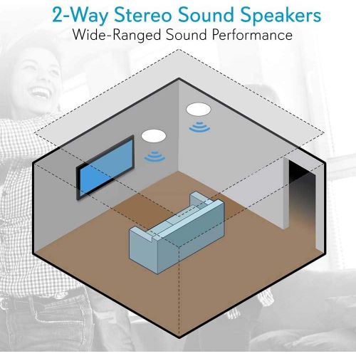  [아마존베스트]Pyle 8 2-Way Midbass Woofer Speakers - Pair In-Wall/In-Ceiling Woofer Speaker System 1 High Temperature Voice Coil Flush Mount Design w/50Hz - 20kHz Frequency Response 250 Watts Peak -