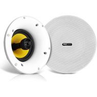 [아마존베스트]Pyle WiFi Bluetooth Ceiling Mount Speakers - 8” in-Wall/in-Ceiling Dual Active & Passive Speaker System (2) Flush Mount w/ Powerful 300 Watts Remote Control & MUZO Player Compatible - P