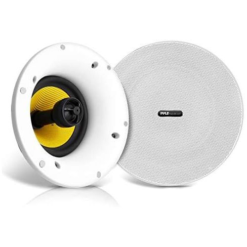  [아마존베스트]Pyle WiFi Bluetooth Ceiling Mount Speakers - 8” in-Wall/in-Ceiling Dual Active & Passive Speaker System (2) Flush Mount w/ Powerful 300 Watts Remote Control & MUZO Player Compatible - P