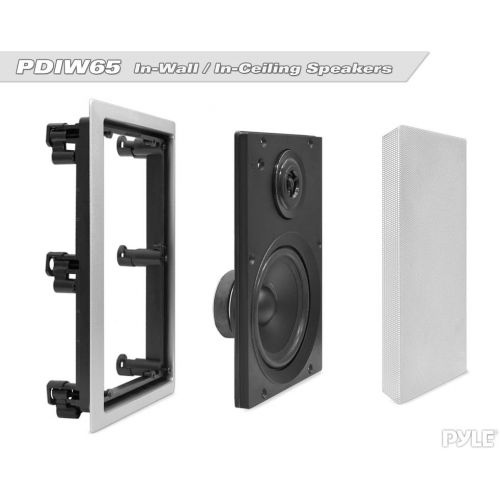  [아마존베스트]Two Way Stereo Sound Speaker - Dual Professional Audio Speakers System - In Wall / In Ceiling White Mount Flush, 6.5 Midbass, 1/2 Inch Polymer Tweeter - Indoor Home Theater - Pyle