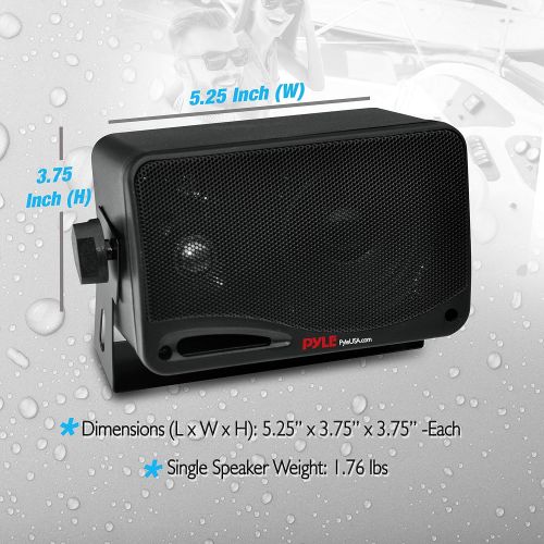  [아마존베스트]Pyle Outdoor Waterproof Wireless Bluetooth Speaker - 3.5 Inch Pair 3-Way Active Passive Weatherproof Wall, Ceiling Mount Dual Speakers System w/Heavy Duty Grill, Patio, Indoor Use - Pyl