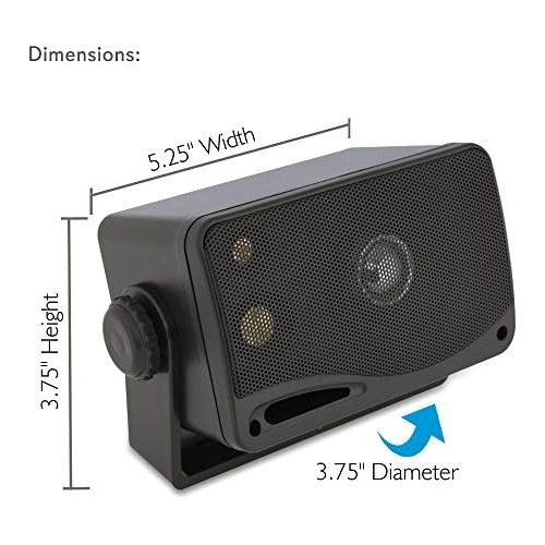  [아마존베스트]Pyle 3-way Mini Box Speaker System - 3.5 Inch 200 Watt Weatherproof Marine Grade Mount Speakers - in a Heavy Duty ABS Enclosure Grill - Home, Boat, Poolside, Patio Indoor Outdoor Use -