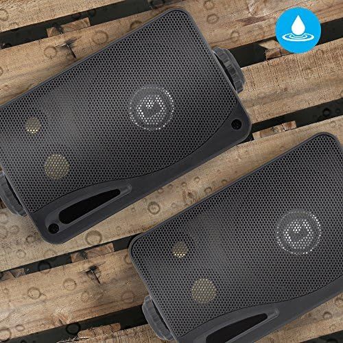  [아마존베스트]Pyle 3-way Mini Box Speaker System - 3.5 Inch 200 Watt Weatherproof Marine Grade Mount Speakers - in a Heavy Duty ABS Enclosure Grill - Home, Boat, Poolside, Patio Indoor Outdoor Use -