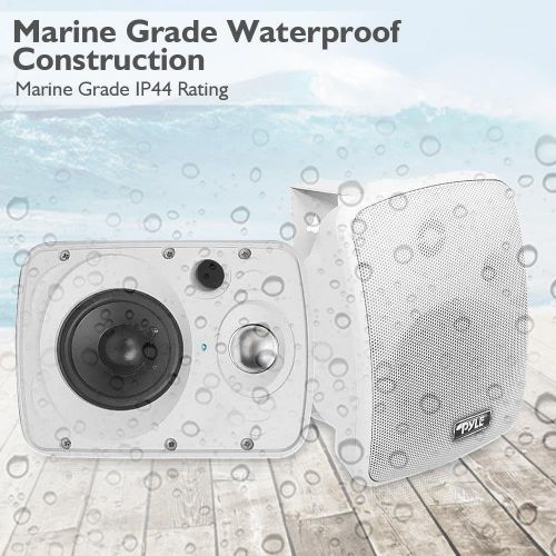  [아마존베스트]Outdoor Waterproof Wireless Bluetooth Speaker - 6.5 Inch Pair 2-Way Weatherproof Wall/Ceiling Mounted Dual Speakers w/Heavy Duty Grill, Universal Mount, Patio, Indoor Use - Pyle PD