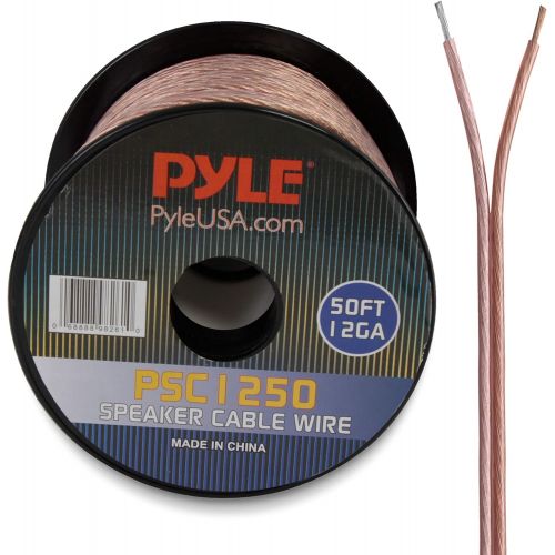  [아마존베스트]Pyle 50ft 12 Gauge Speaker Wire - Copper Cable in Spool for Connecting Audio Stereo to Amplifier, Surround Sound System, TV Home Theater and Car Stereo - PSC1250